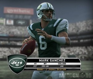 Jets QB Mark Sanchez in Madden NFL 10